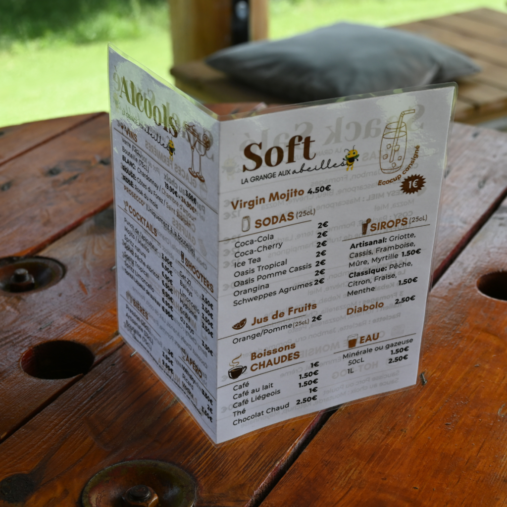 Mise en situation des menus du Snack