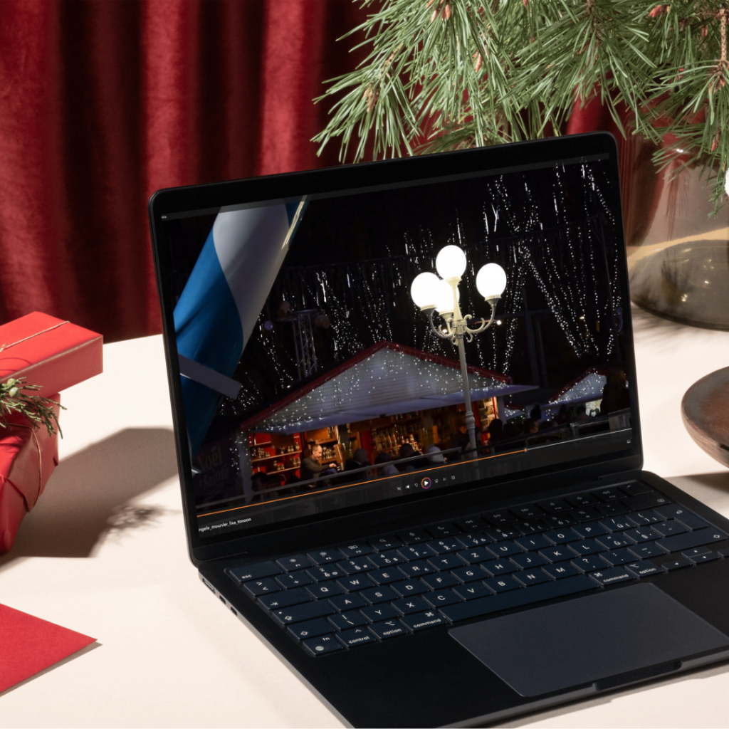 Mise en situation de la vidéo du marché de Noël