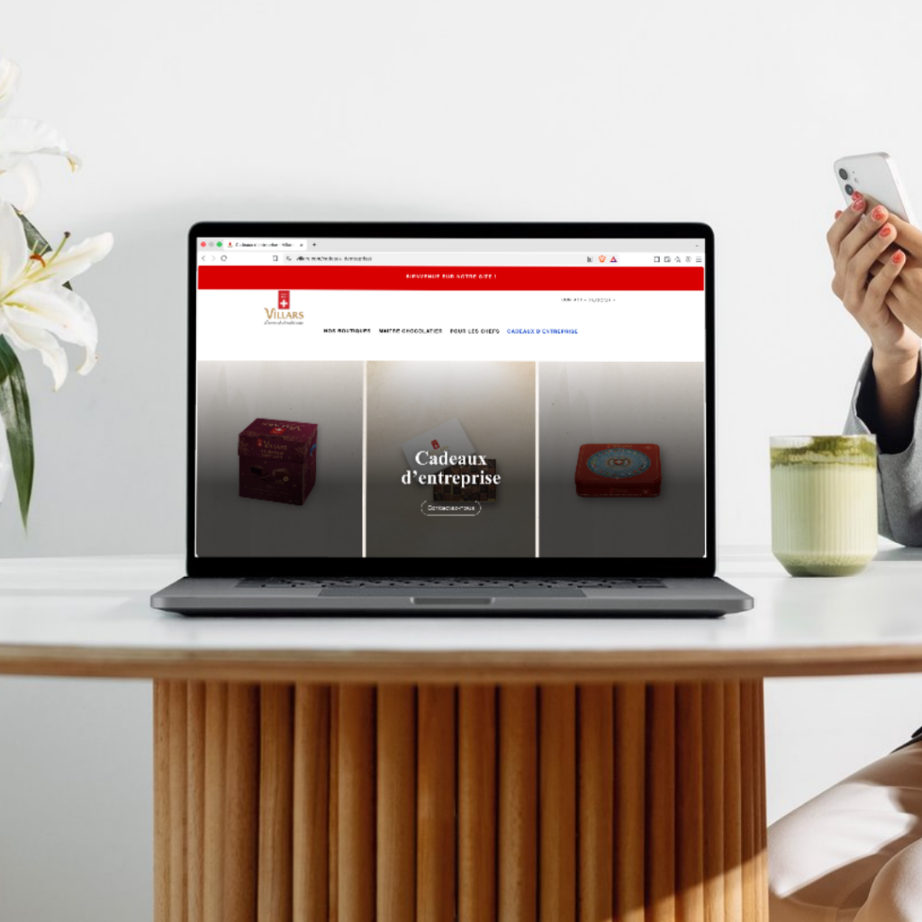 capture d'écran de la page cadeaux d'affaires